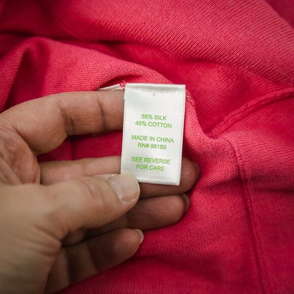 Lilly Pulitzer Size XS Pink V Neck Dolman Sleeve Silk Cotton Pullover Sweater - Picture 4 of 6